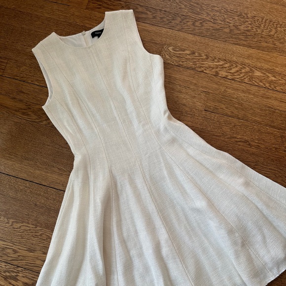 Theory Ivory Linen A-Line Dress - Picture 3 of 10